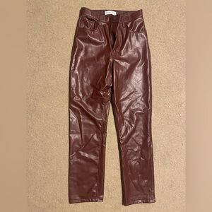 Abercrombie and Fitch Vegan Leather 90’s Ultra High Rise Pants